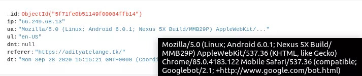 vercel-analytics shown up in mongodb